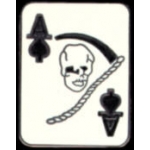SKULL WITH ACES AND SICKLE